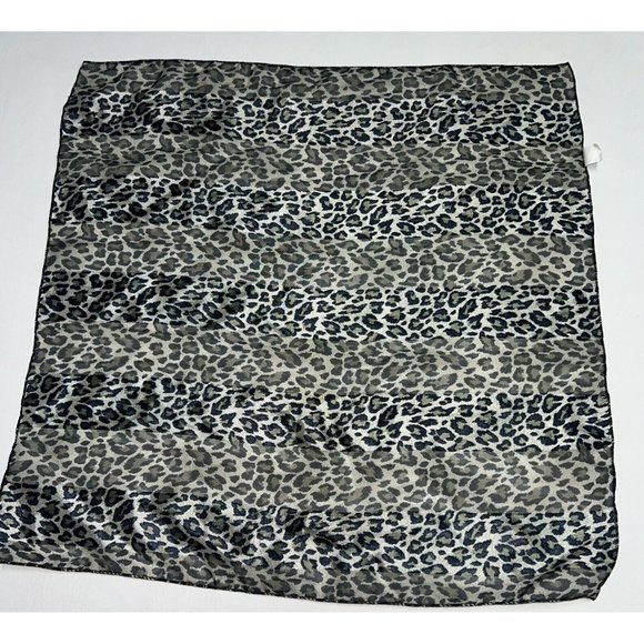 Vintage Space Age Scarf Black Olive Green Animal Print 20" Square Womens Ladies - Picture 4 of 5